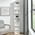 thumbnail image 5 of 8-Tier Media Tower Rack, Slim Storage Cabinet with Adjustable Shelves, 5 of 12