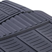Auto Drive 4PC PREMIUM RUBBER CAR MAT TOLL BLACK- Universal Fit for Cars, Trucks,202WM35