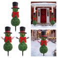 thumbnail image 4 of CY5O5ee Christmas Snowman Topiary Trees 31.5'' Boxwood Topiaries with Red Bow Tie Santa Hat 3D Yard Signs with Stakes for Christmas Indoor Outdoor Home Garden Porch Decor, 4 of 4