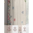 thumbnail image 5 of Spring Floral Birds Sheer Curtains 96 Inch Length 2 Panels Set, Butterflies Daisy Farmhouse Flowers Voile Window Treatment Semi Sheer Long Curtains Drapes for Bedroom/Living Room/Kitchen 52"x96"x2, 5 of 7