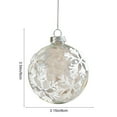 thumbnail image 3 of Clear Glass Christmas Ornaments White Sequin Baubles Hanging Balls 3.15x3.54 Inch Xmas Tree Decorations Holiday Glass Ball Decorations, 3 of 5