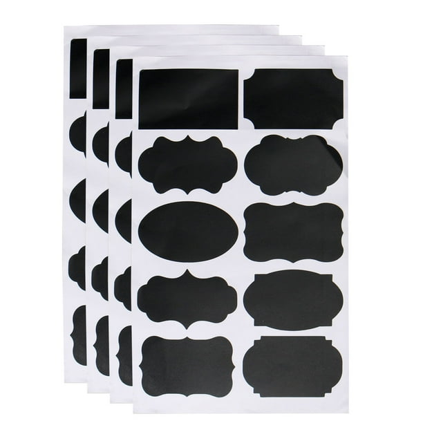 Chalkboard Labels Watertight Reusable Blackboard Stickers Signs for Mason Food Pantry Glass Bottle Black 40pcs