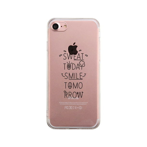 Sweat Smile Clear Case Funny Workout Gift Phone Cover Cute Gym Gif - Sweat Smile Clear Case Funny Workout Gift Phone Cover Cute Gym Gif -