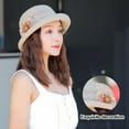 thumbnail image 3 of Sombrero de 56-58cm de circunferencia para mujer, sombrero de verano para mujer, sombrero de pescador con flores, protector solar, gorro de lavabo, 3 of 5