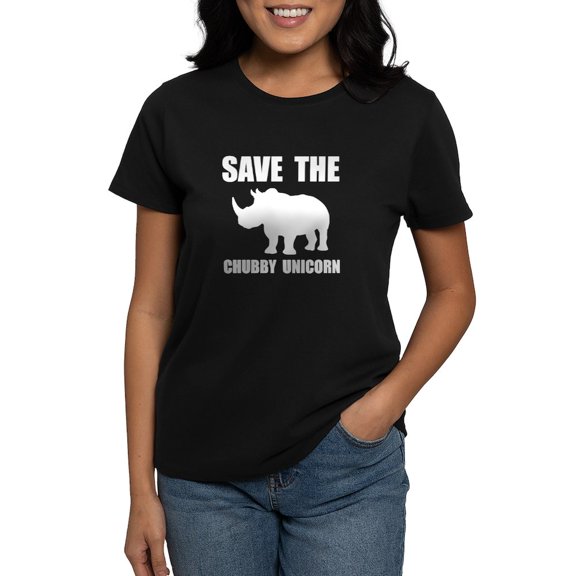 CafePress - Chubby Unicorn Rhino T Shirt - Women's Traditional Fit Dark T-Shirt