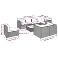 thumbnail image 4 of vidaXL 9 Piece Garden Lounge Set with Cushions Poly Rattan Black, 4 of 5