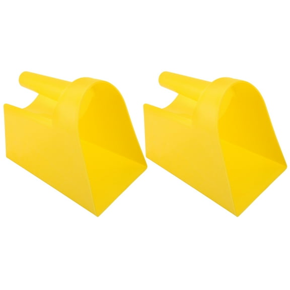 HOOWIFFY 2Pcs Thickened Yellow Farm Food Shovel with Comfortable Grip for Livestock Feeding