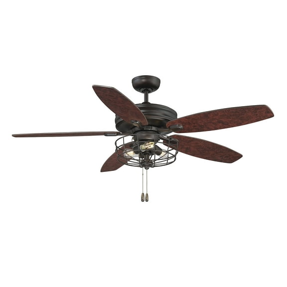 Trade Winds Lighting 3-Light Ceiling Fan In Oil Rubbed Bronze
