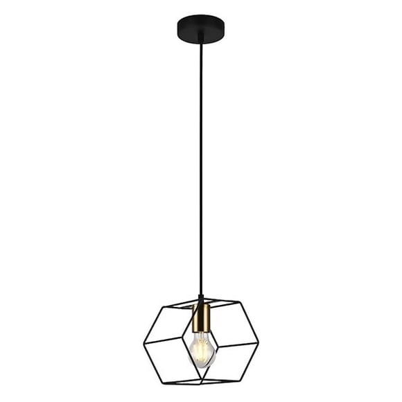 Lámpara Colgante E26/E27 60W Hexa Negro 2G ILUMINACIÓN .