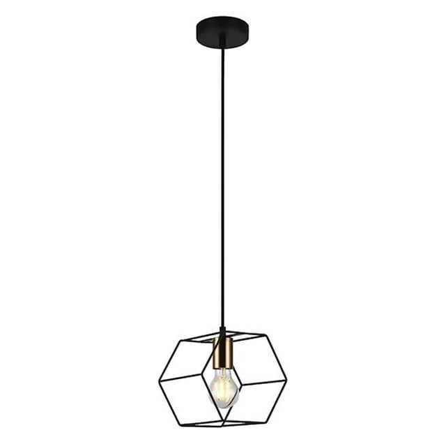 Lámpara Colgante E26/E27 60W Hexa Negro 2G ILUMINACIÓN .