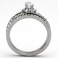 thumbnail image 3 of TK971 - High polished (no plating) Stainless Steel Ring with AAA Grade CZ  in Clear, 3 of 5