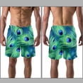 thumbnail image 3 of luoweisi Men's Beach Shorts Quick Dry Swim Trunks with Mesh Lining Peacock Feather M, 3 of 5
