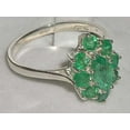 thumbnail image 4 of LBG British Made 925 Sterling Silver Real Genuine Emerald Womens Statement Ring - 33 size options - Size 5.75, 4 of 9