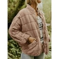 thumbnail image 2 of Chouyatou Women's Causal Lightweight Jacket Stand Collar Long Sleeve Zip Up Winter Coats, 2 of 4