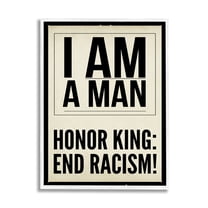 Stupell Industries Honor King End Racism Courageous Commemorating Quote Graphic Art White Framed Art Print Wall Art, Design by Graffitee Studios