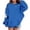 Blue*, variant on Girls Oversized Hooded Sweatshirt Minimalist Spooky Season Ghost Print Long Sleeve Casual Autumn Playwear Tops for Children Grey