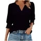 thumbnail image 3 of Talla grande Tops de tallas grandes,Blusa informal de manga larga para mujer, puños fruncidos de poliéster, túnica de moda para uso diario, sopatenor, 3 of 9