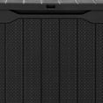 thumbnail image 4 of Dextrus 30 Gallon Rattan Resin Deck Box, Black Weather Resistant Lockable Outdoor Storage Box, Multipurpose Indoor Outdoor Container for Patio Cushions, Garden Tools and Daily Essentials, 4 of 8