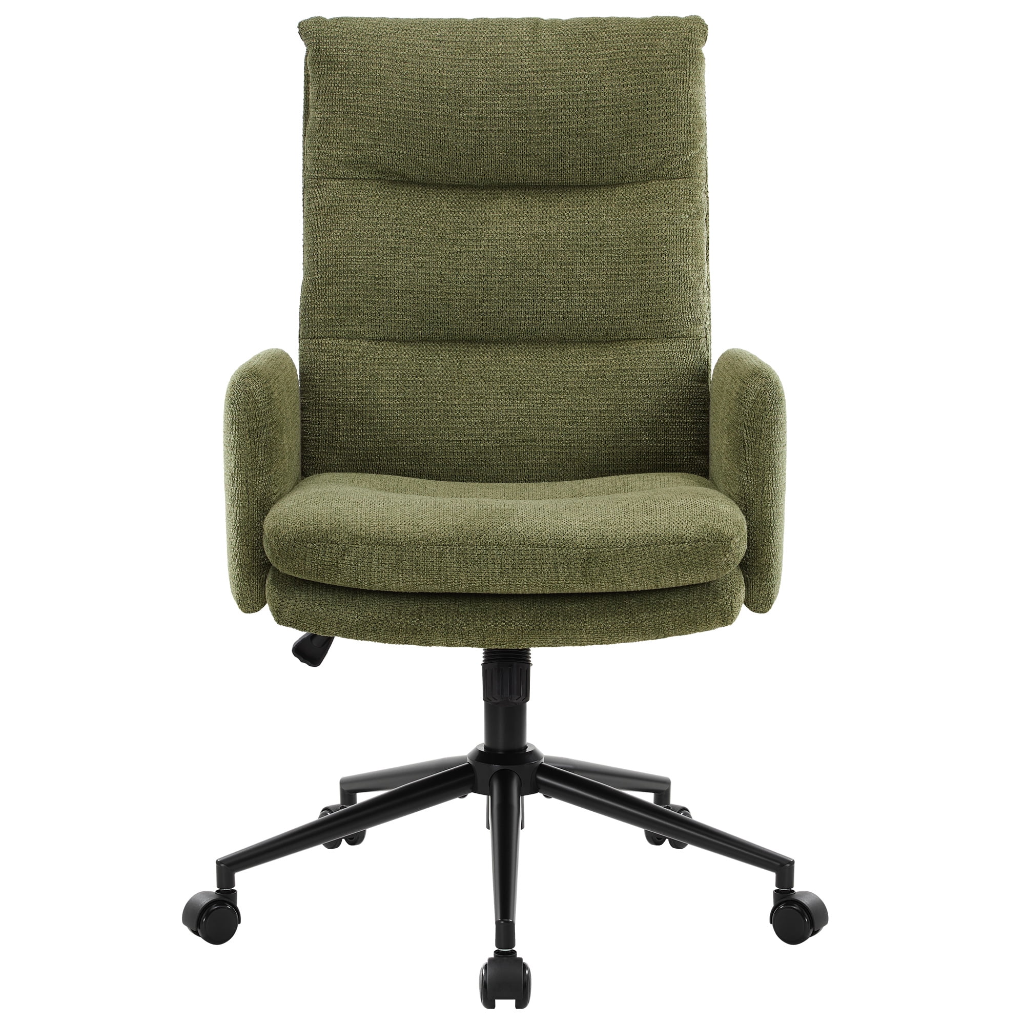 Upholstered Desk Chair with Wheels, High-Back Office Chair, Adjustable Height & Swivel, Ergonomic Computer Chair for Home Office, Bedroom