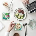 thumbnail image 1 of POGLIP Tropical Rainforest Plant Palm Leaves Parrot Amazon Rainforest Set of 6 Coaster for Drinks, Absorbent Ceramic Stone Coasters Cup Mat with Cork Base for Home Kitchen Room Coffee Table Bar Decor, 1 of 4