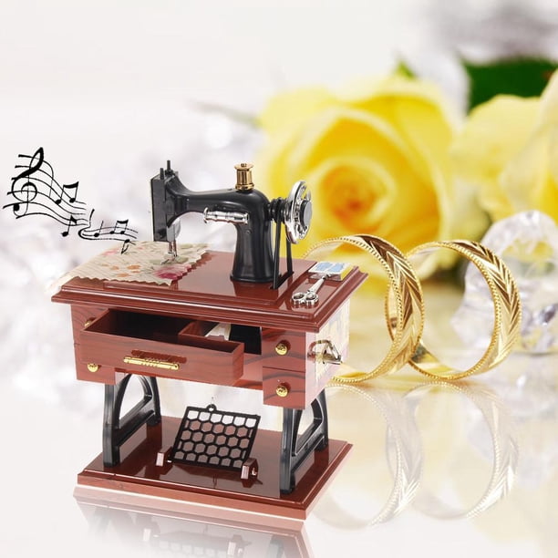 Máquina de coser Vintage Music Box Retro para decoraciones de recuerdos (LJ-11)
