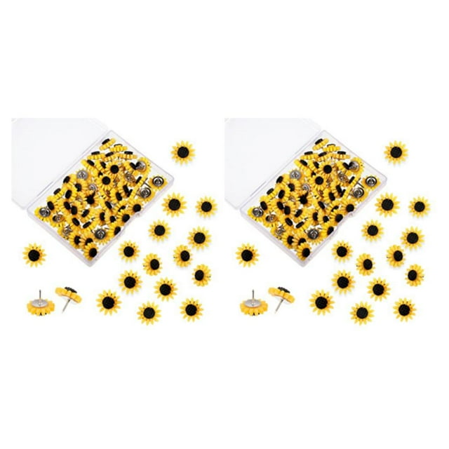 Maytalsory Preserve Memories Sun Flower Push Pin Set Pushpins To Display Photos And Mementos Made With Resin 2Set