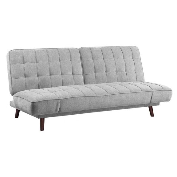 Lexicon Driggs 70" Chenille Elegant Lounger with Tufted in Silver Gray