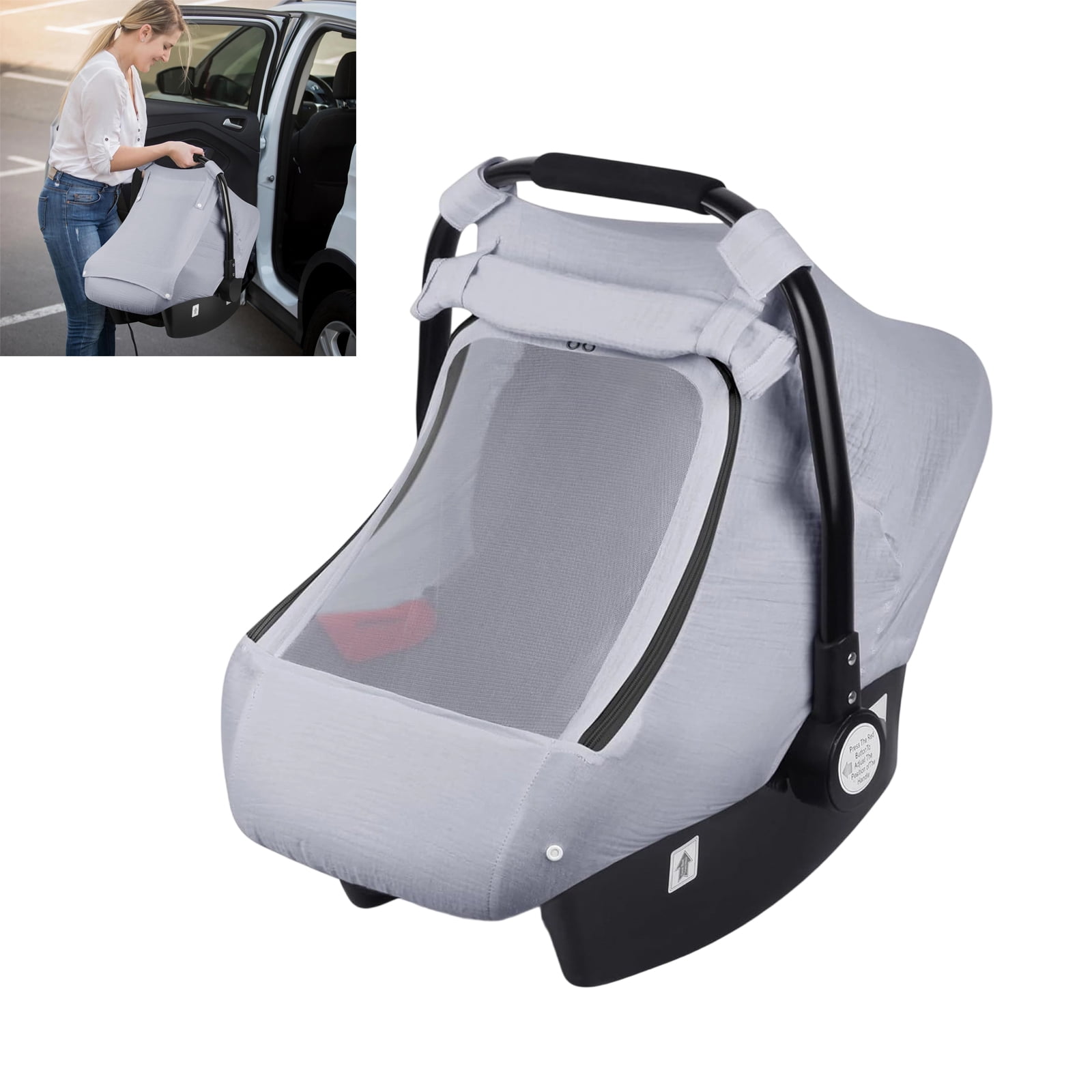 RUISINERY Infant Canopy with Soft & Breathable Window, Baby Strollers Guard for Boys Girls Windproof Carry Basket Sleeve