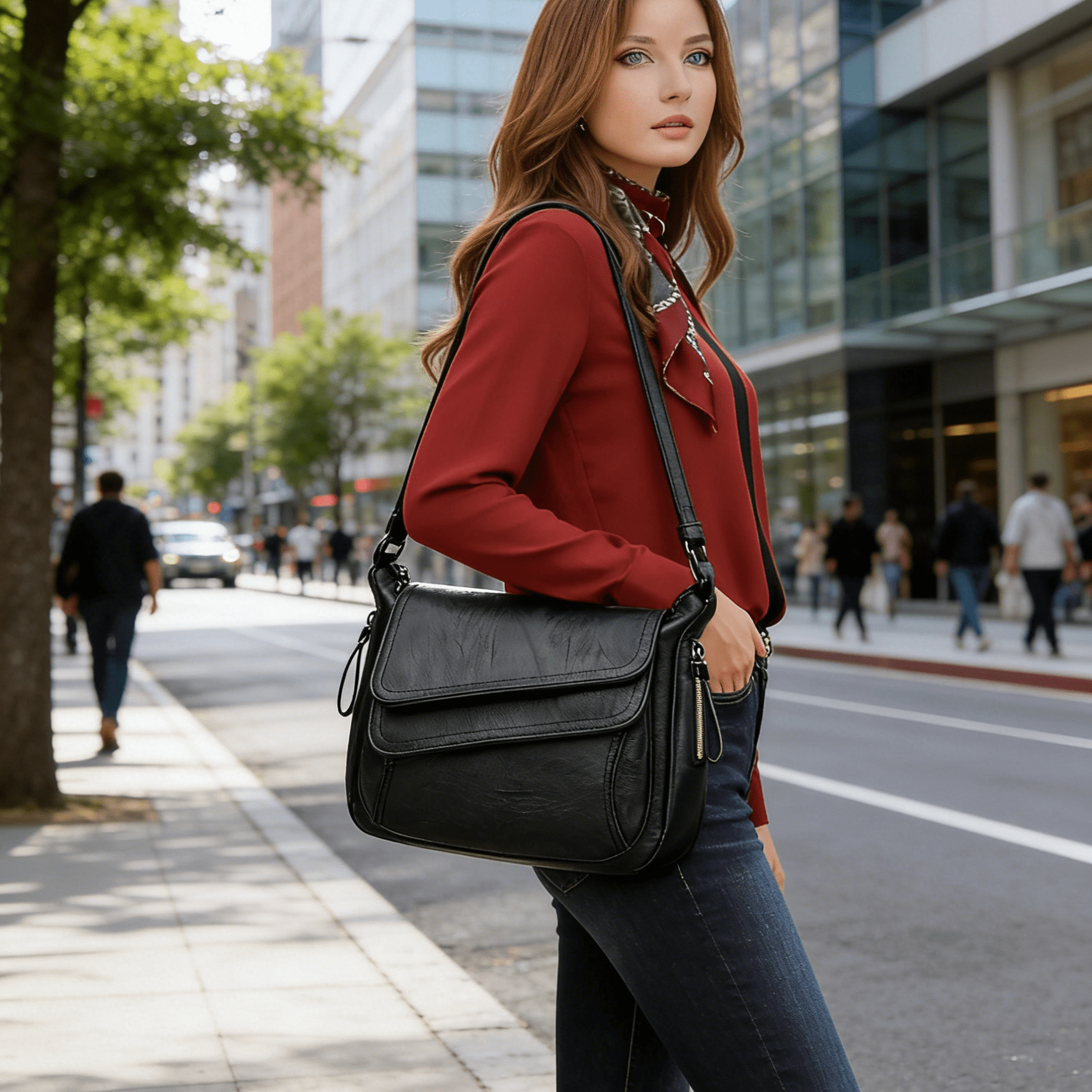 GASTROPOD 2026 New Purses for Women Side Zipper Pockets Cross Body Bag for Woman for Travel,Shopping,Daily Convenient Pocket Design Shoulder Bag for Women Black