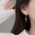 thumbnail image 4 of Cross Chain Earrings Super Cool Dark Series Female Chain Cross Earrings, 4 of 8