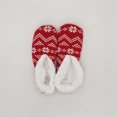thumbnail image 2 of Xfvqtps Womens Floor Socks Christmas Snowflake Print Short Knitting Plush Lining Plush Edge Thickened Indoor Carpet Home Warm Winter Cotton Socks Red, 2 of 4