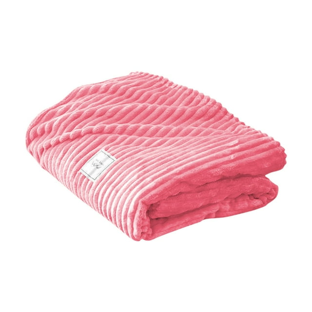 Popular Home Essentials, Fleece Solid Color Striped Fleece Blanket Coral Fleece Sofa Cover Blanket Air Conditioning Blanket Nap Blanket