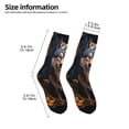 thumbnail image 2 of Fuzoiu Oil Painting Tribal Wolf Print Kids Socks For Boys Girls,Grip Crew Socks with Non Slip,Lightweight Stretch Crew Socks,Toddlers Crew Boot Socks, 2 of 5
