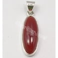 thumbnail image 2 of SilverStarJewel 925 Sterling Silver Wonderful Red Fire Carnelian Retro Style Pendant 1.3", 2 of 3