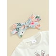 thumbnail image 6 of Elippeo Baby Girls Easter Outfit 6 9 12 18 24 Months  3 Years Bunny Print Short Sleeve T-shirt with Flare Pants Headband Clothing Set, 6 of 10