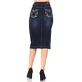 thumbnail image 3 of Fashion2Love Women's Juniors/Plus Size Calf - Length Pencil Ripped Stretch Denim Skirt, 3 of 7
