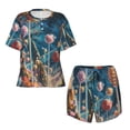 thumbnail image 2 of Yiaed Starry Sky Planet Lollipop Print Short Sleeve Pajama Sets for Women Casual Crew Neck 2 Piece Lounge Sets Women's Short-Sleeved Pajama-Small, 2 of 5