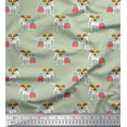 thumbnail image 1 of Soimoi Cotton Duck Fabric Hut & Jack Russell Terrier Dog Printed Fabric 1 Yard 56 Inch Wide, 1 of 1