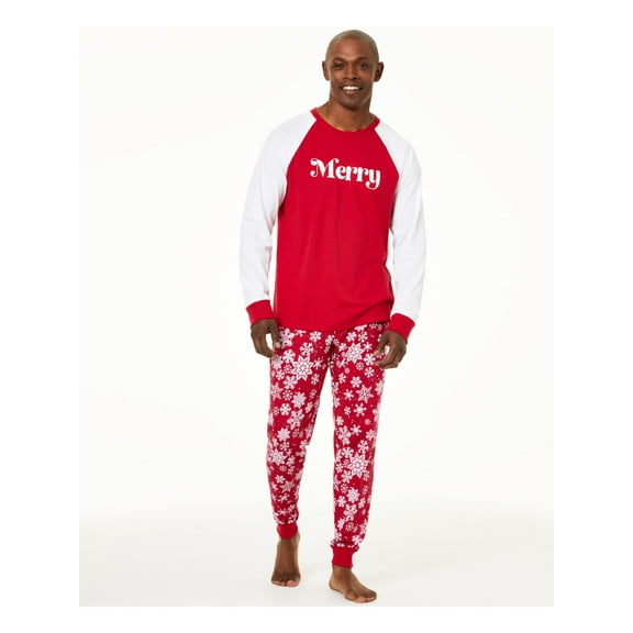 Family PJs Mens Christmas Holiday Pajama Sets Red M