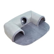 perfeclan Cat Tunnel Bed, Play House, Exercise with Play Ball Toy, U Shaped Cat Tunnel Tubes for Rabbits, Hamsters, Small And Medium Cats large