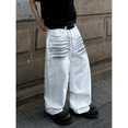 thumbnail image 4 of Mrmall Mens Baggy Jeans Y2k Skater Vintage Casual Wide Leg White Jeans Loose Fit Denim Jeans streetwear, 4 of 6