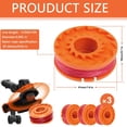 thumbnail image 2 of Flexible Trimmer Line for Worx, ABS Spool Replacement Spools, 3PCS Suitable for Multiple String Trimmer Models, 2 of 7