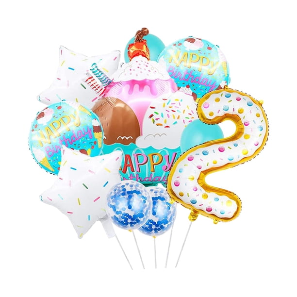 Globos de helado Globos de papel de aluminio Helado versátil Dulces Sundae Globos de números enormes para decoraciones de fiesta Número 2