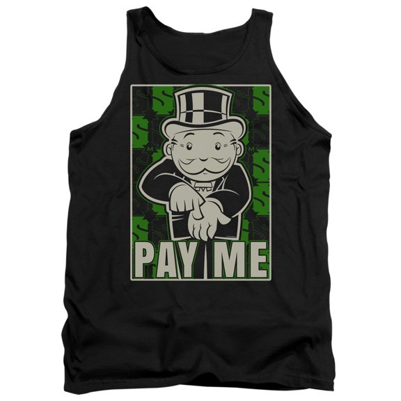 Monopoly Pay Me Adult Tank Top Black