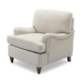 thumbnail image 4 of Clarendon Tissu d'Avoine de Mer Beige Fauteuil de Transition Rembourré en Polyester, 4 of 11