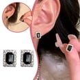 thumbnail image 1 of Black Square Small Temperament Earrings High End Personality Versatile Earrings, 1 of 5