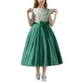 thumbnail image 2 of IBTOM CASTLE Flower Girl Sequin Lace Dress for Kids Wedding First Communion Princess Pageant Formal Party Long Maxi Gowns 5-6 Years Green, 2 of 8