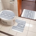 thumbnail image 5 of Blue Bohemian Bathroom Rugs Set Vintage Farmhouse Non Slip Absorbent Soft Bath Mats 3 Piece Set with Bathroom Rug, U-Shaped Floor Mat, Toilet Seat Cover Large Size, 5 of 9