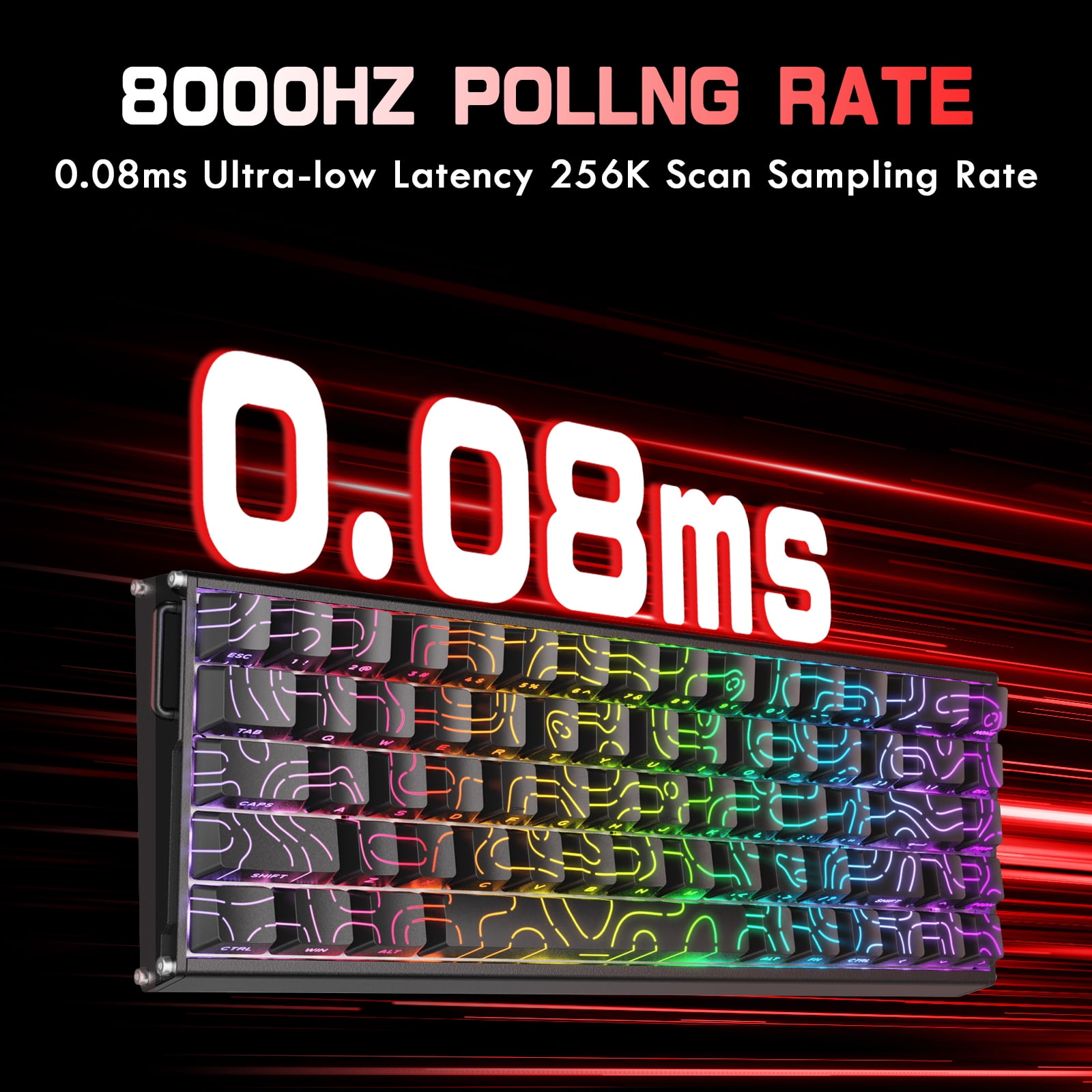 ATTACK SHARK X68MAX HE Rapid Trigger CNC Aluminum Keyboard Magnetic Switch with C01Ultra RGB Coiled Cable