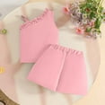 thumbnail image 3 of Liyamei Summer Toddler Girls Sleeveless Vest T Shirt Tops Floral Skirt Shorts Outfits Girls Casual Sets Size Pink 2-3 Years, 3 of 3